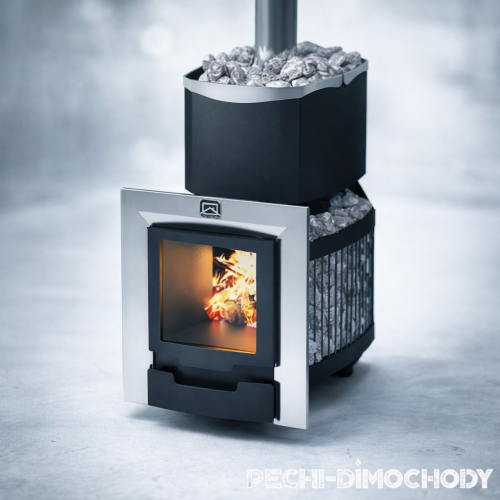Банная печь Теплодар Русь-Сетка-25 Л Панорама (без двери 16"/обрамления)