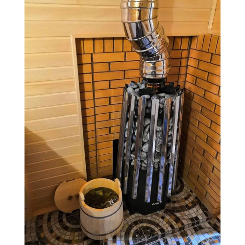 Банная печь Grill'D Cometa Vega 350 Window Max Stone Pro (Серпентинит)