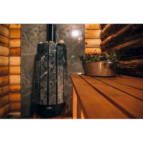 Банная печь Grill'D Cometa Vega 350 Window Max Stone Pro (Серпентинит)