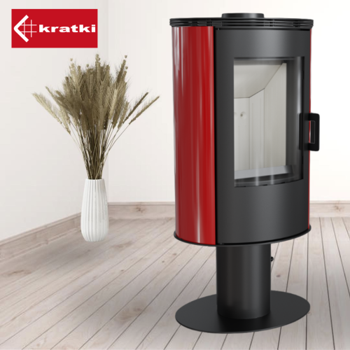 Печь-камин Kratki Koza/AB/S/NO/Kafel/Czerwony 