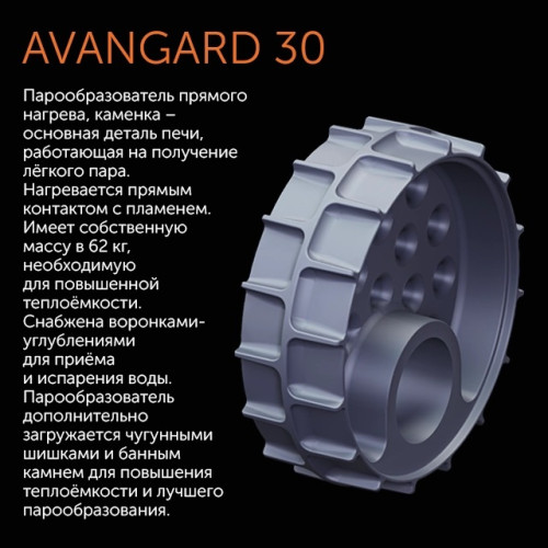 Чугунная печь для бани Гефест AVANGARD ЗК (35) (П2)