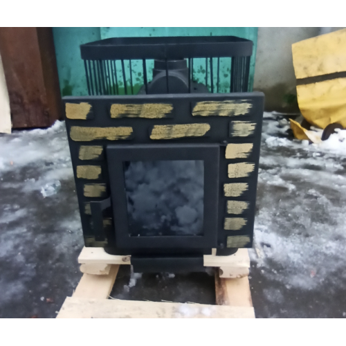 Печь ComfortProm банная 26м3, дверь со стеклом декор, чугун