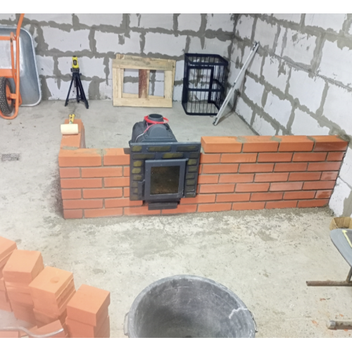 Печь ComfortProm банная 26м3, дверь со стеклом декор, чугун