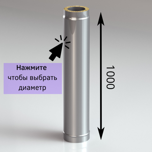 Сэндвич труба 1 метр из нержавейки AISI 430