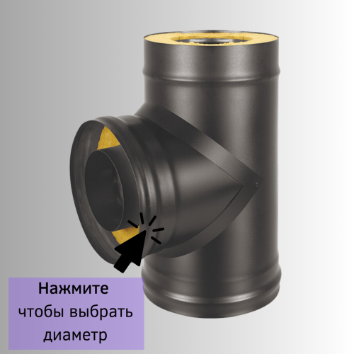 Сэндвич-тройник Везувий BLACK 87 градусов из нержавейки