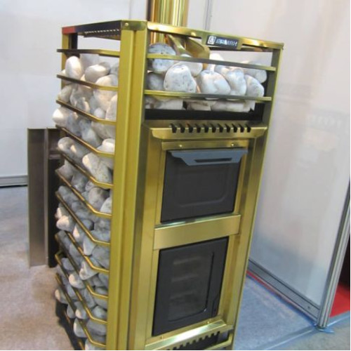 Банная печь Ермак 30 Сетка Люкс Gold (нержавейка)
