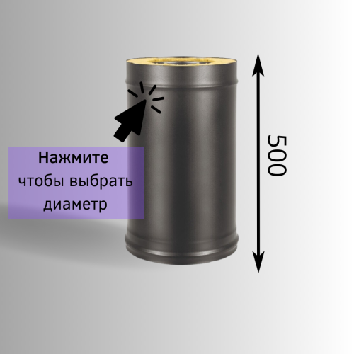 Сэндвич-труба Везувий BLACK 0,5 метра из нержавейки