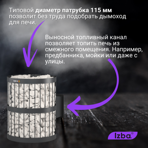 Банная печь Везувий Скиф Стандарт 16 (ДТ-3С) 2022