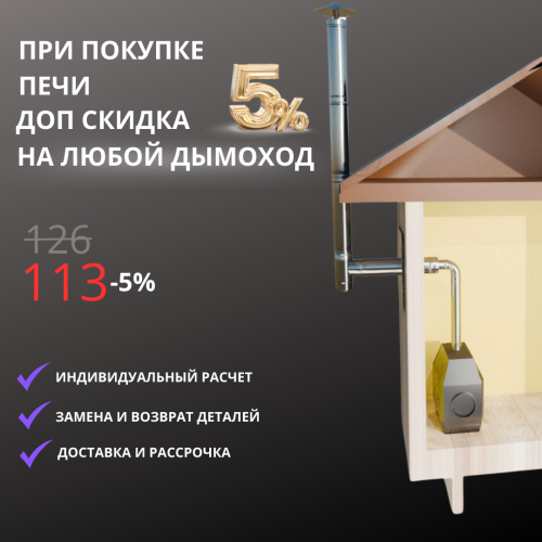 Отопительная печь Берёзка Bulik 400 PLUS Стекло с экранами