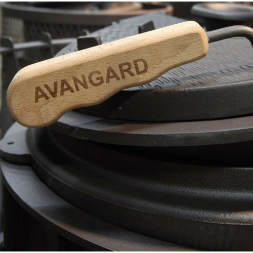 Чугунная печь для бани Гефест AVANGARD ЗК (25) (П2) Ураган в круглой сетке